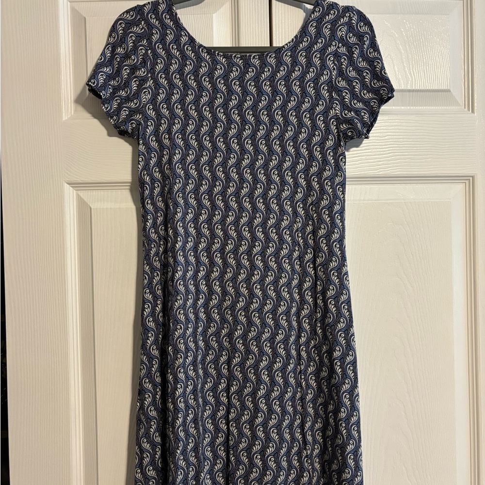Chic Blue Paisley Mini Dress - Picture 3 of 3
